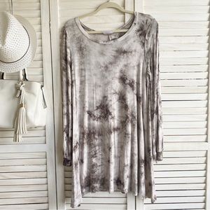 Embrace Tie/die Long Sleeve Swing Dress - - L